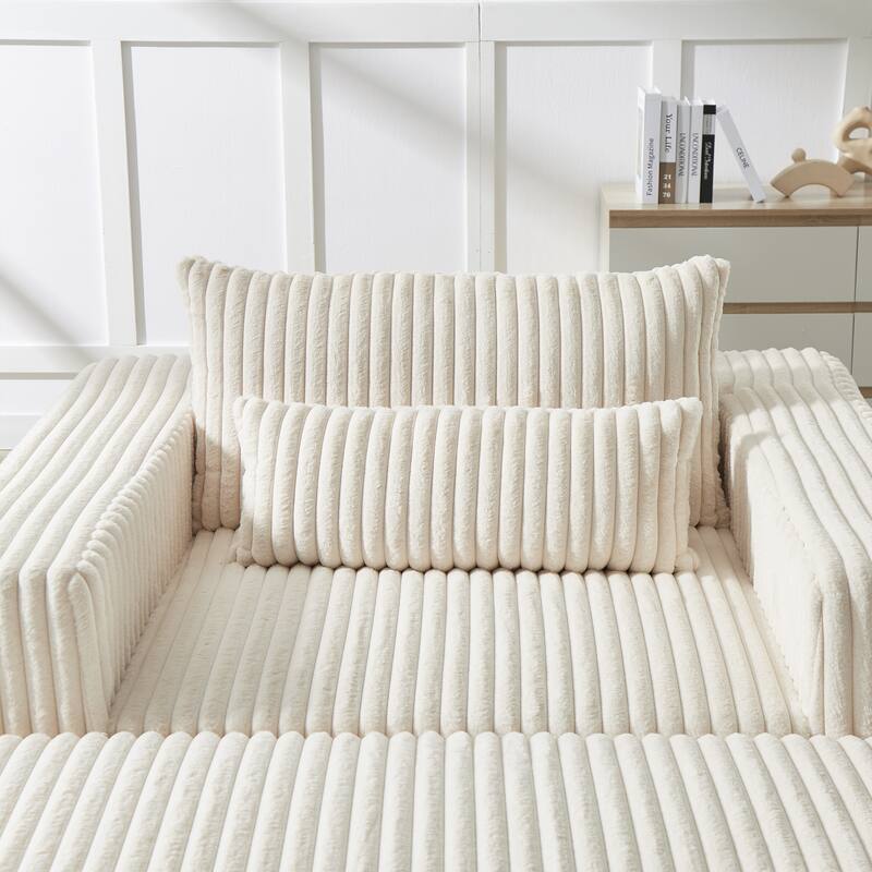 Corduroy Sponge Sofa Lounge Chair with Removable footrest