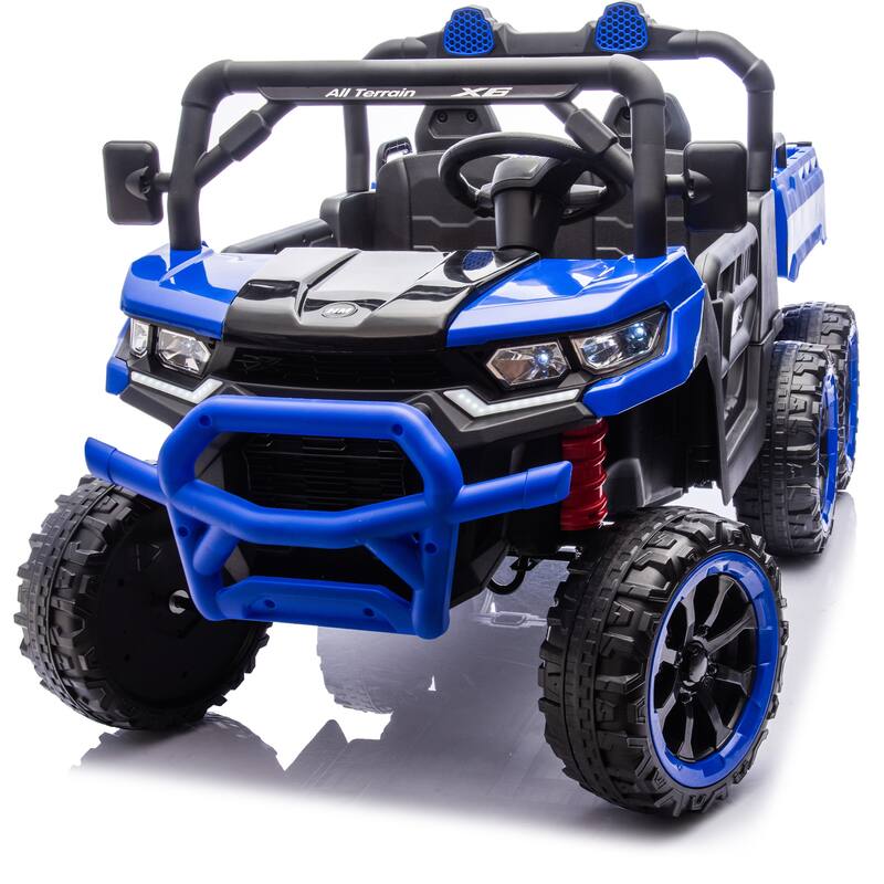 Electric Dump Truck Kids Truck Off-Road Toy Car Blue Ride on Jeep