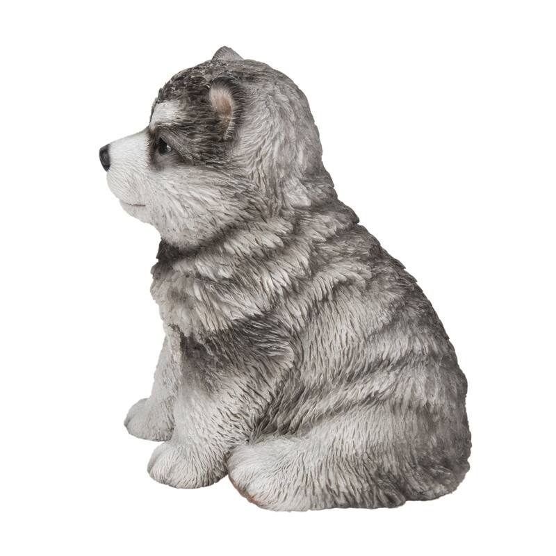 6.5" Sitting Malamute Puppy Outdoor Garden Statue