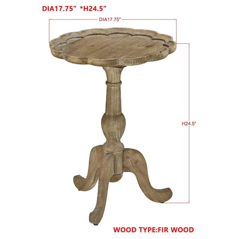 Mabel Fir Wood End Table, Natural