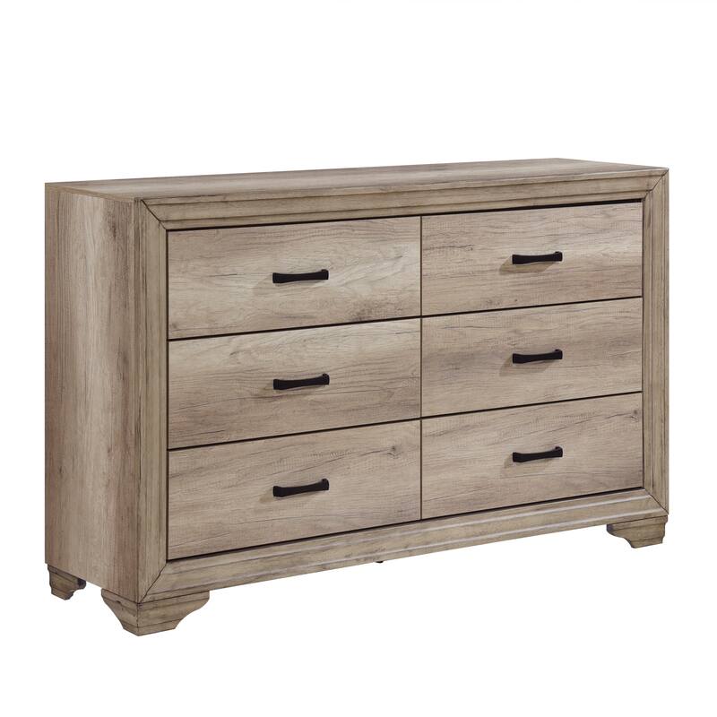 Dresser w Black Hardware Bedroom Furniture Rustic Contemporary Design