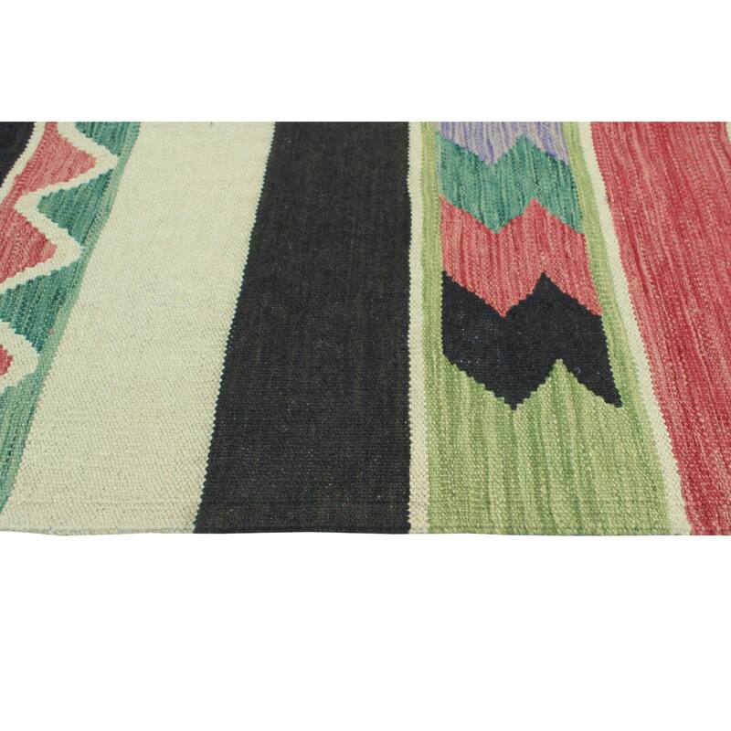 Modern Flatweave Violeta Ivory/Black Rug - 6'6" x 10'0"