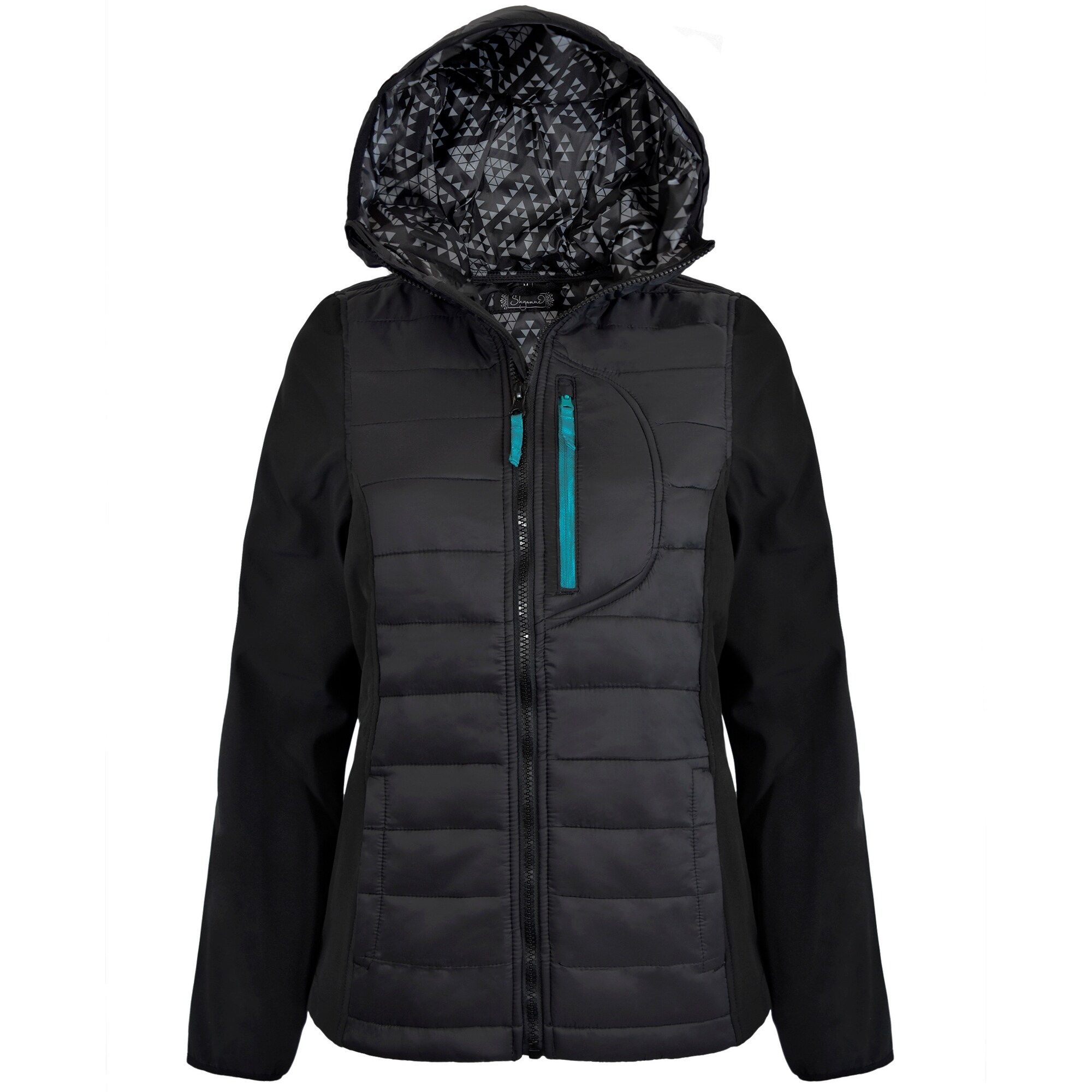 ladies black hooded jacket