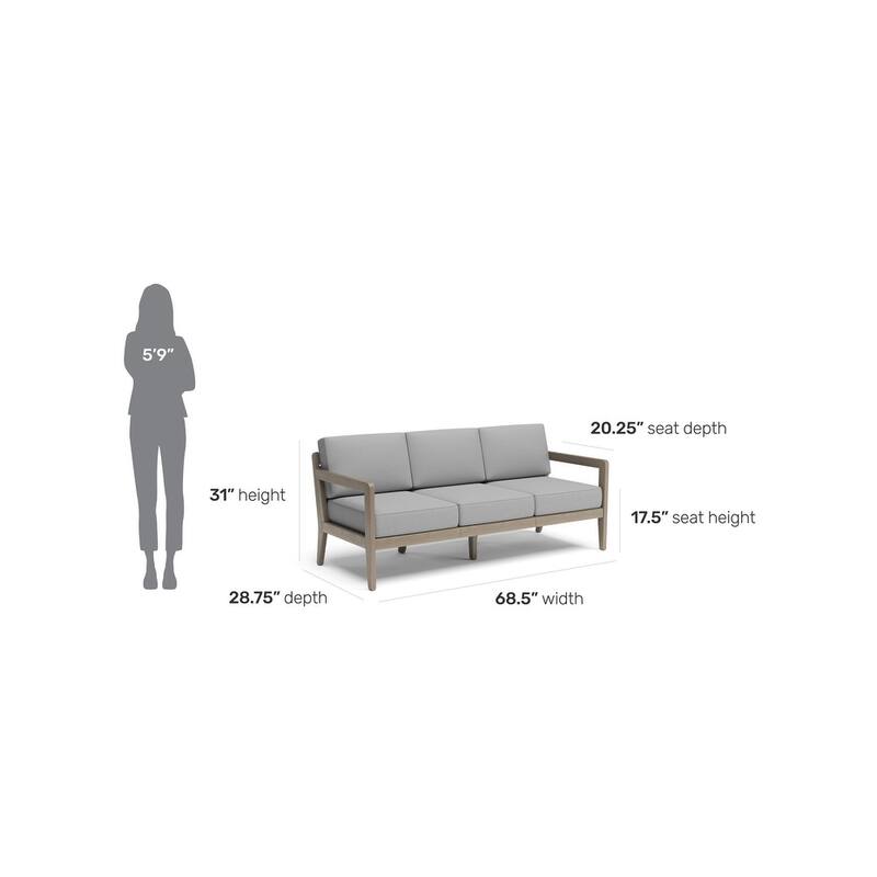 Homestyles Sustain Gray Wood Outdoor Sofa - 69" x 29" x 31"