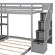 preview thumbnail 6 of 16, Twin Over Full Bunk Bed with 3-layer Shelves, Drawers and Storage Stairs,