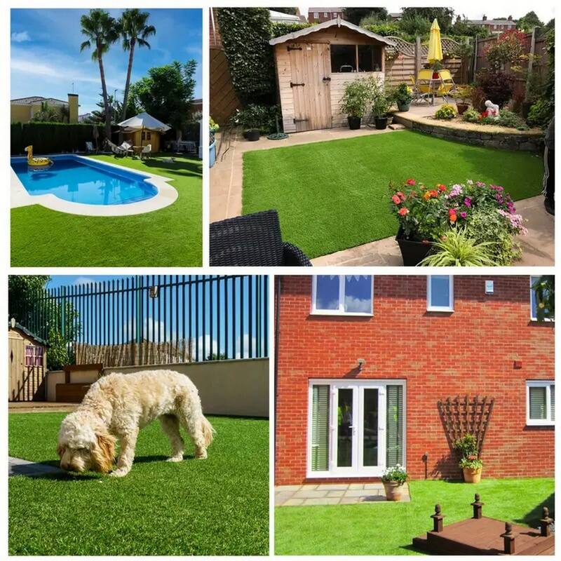 Premium Artificial Turf w/Durable Rubber Backing - 3ft×32ft