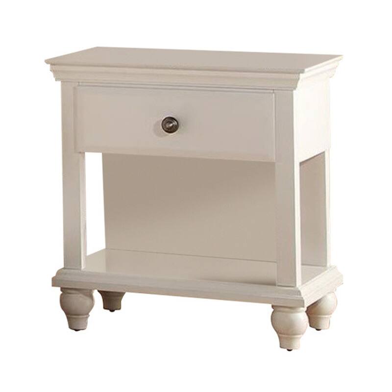 White 1 Drawer 24 in. W Nightstand with Sturdy Hardware and Ample Storage
