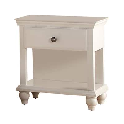 White 1 Drawer 24 in. W Nightstand with Sturdy Hardware and Ample Storage