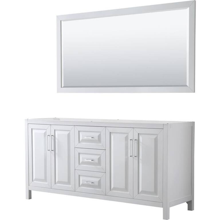 Wyndham Collection Daria 71" Double Free Standing Vanity Cabinet -