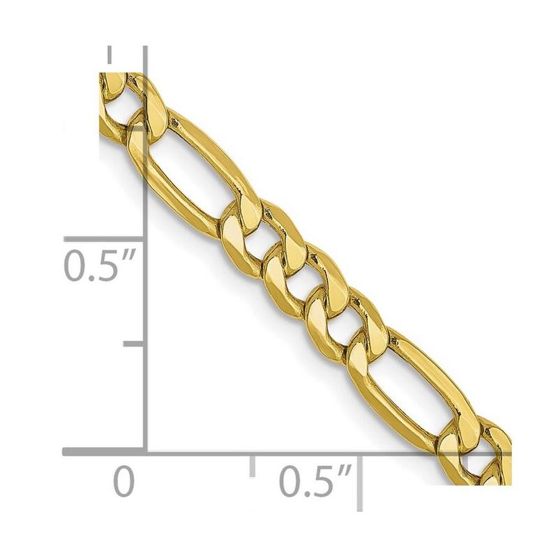 Curata 10k Yellow Gold Mens 4.75mm Figaro Chain Necklace for Men