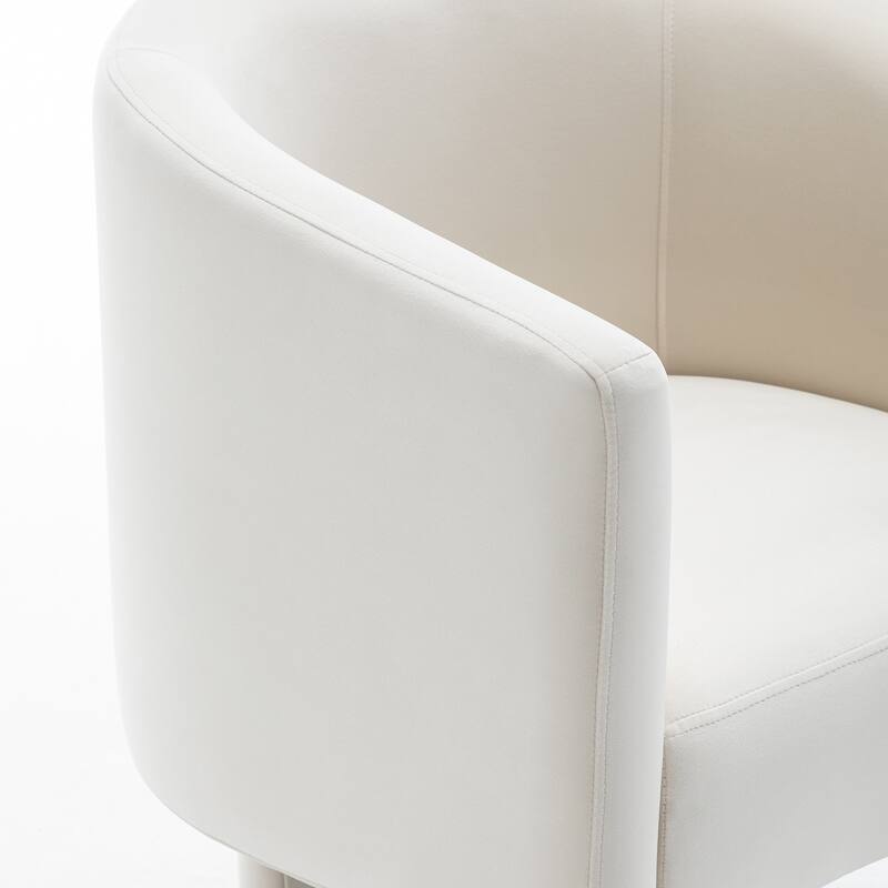 SEYNAR Modern Velvet Accent Chair, Upholstered Barrel Chair with Unique Solid Base for Living Room Soft Club Chair Set of 2
