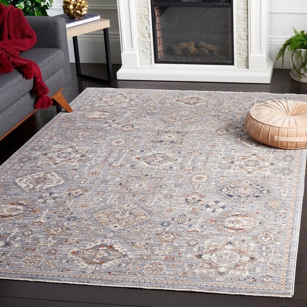 slide 2 of 13, SAFAVIEH Harlow Addolorata Oriental Rug 4' x 6' - Light Grey/Beige Blue - Rectangle