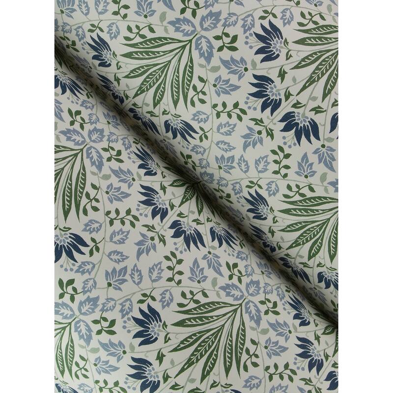 Chris Loves Julia x A-Street Prints Woodbury Blue Floral Damask Wallpaper