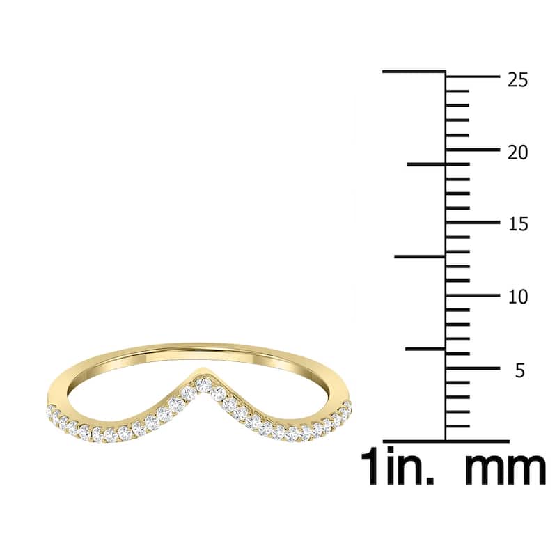 Marquee 1/8 Carat Diamond V Ring in 14K Yellow Gold