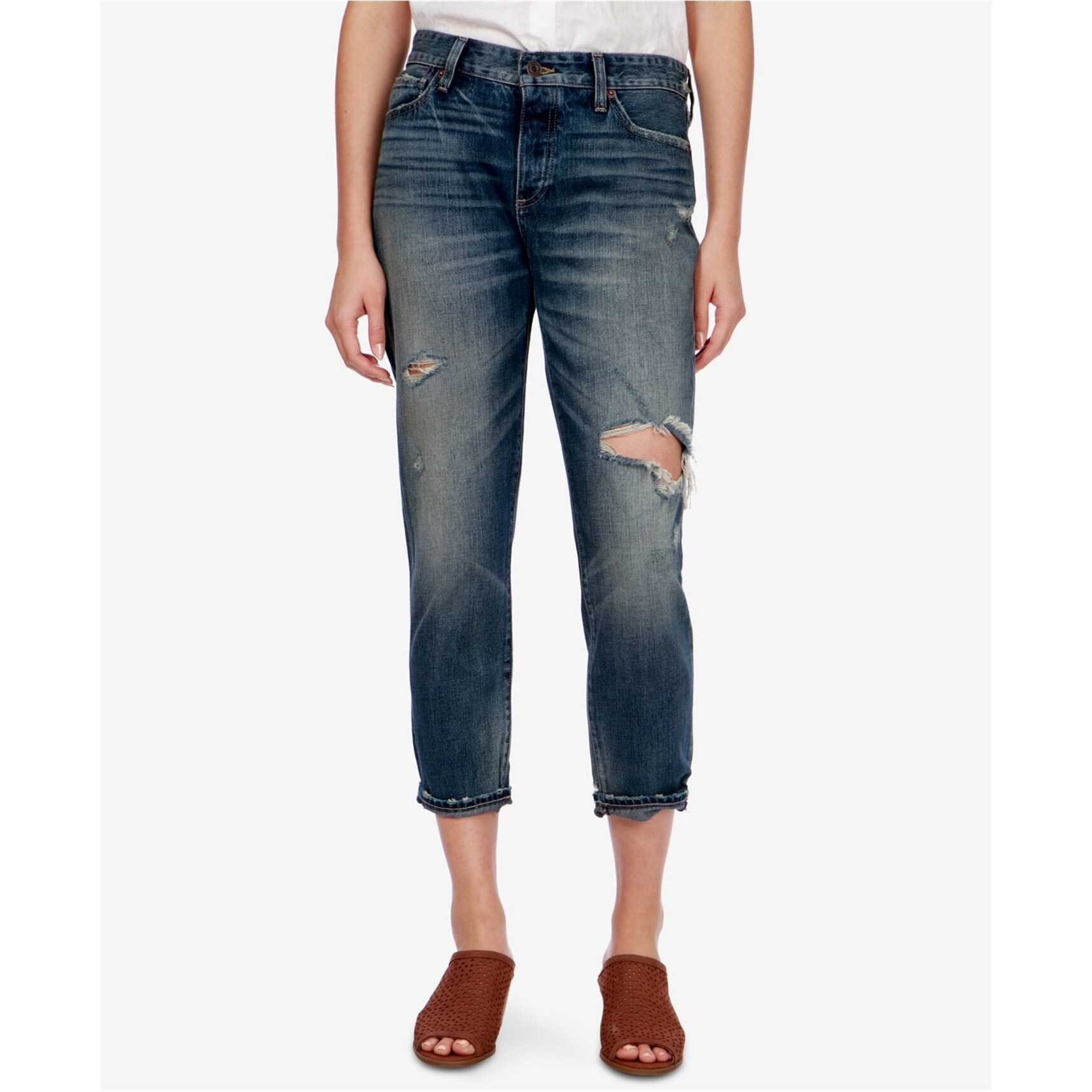 boyfriend fit ripped jeans