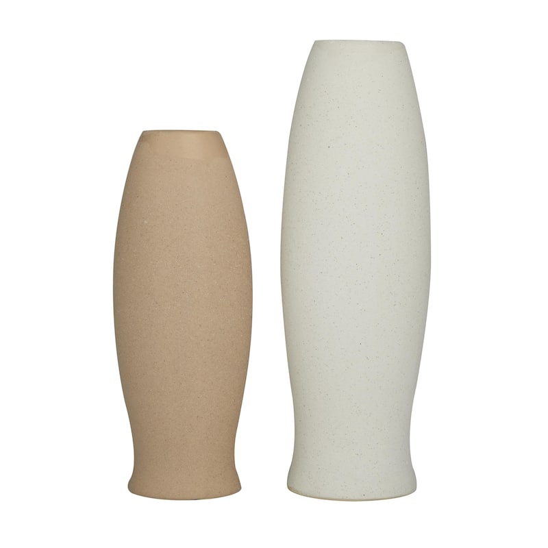 Ceramic Easter Island Head Decorative Vase - Set of 2 Multi Colored - Roche River Decor