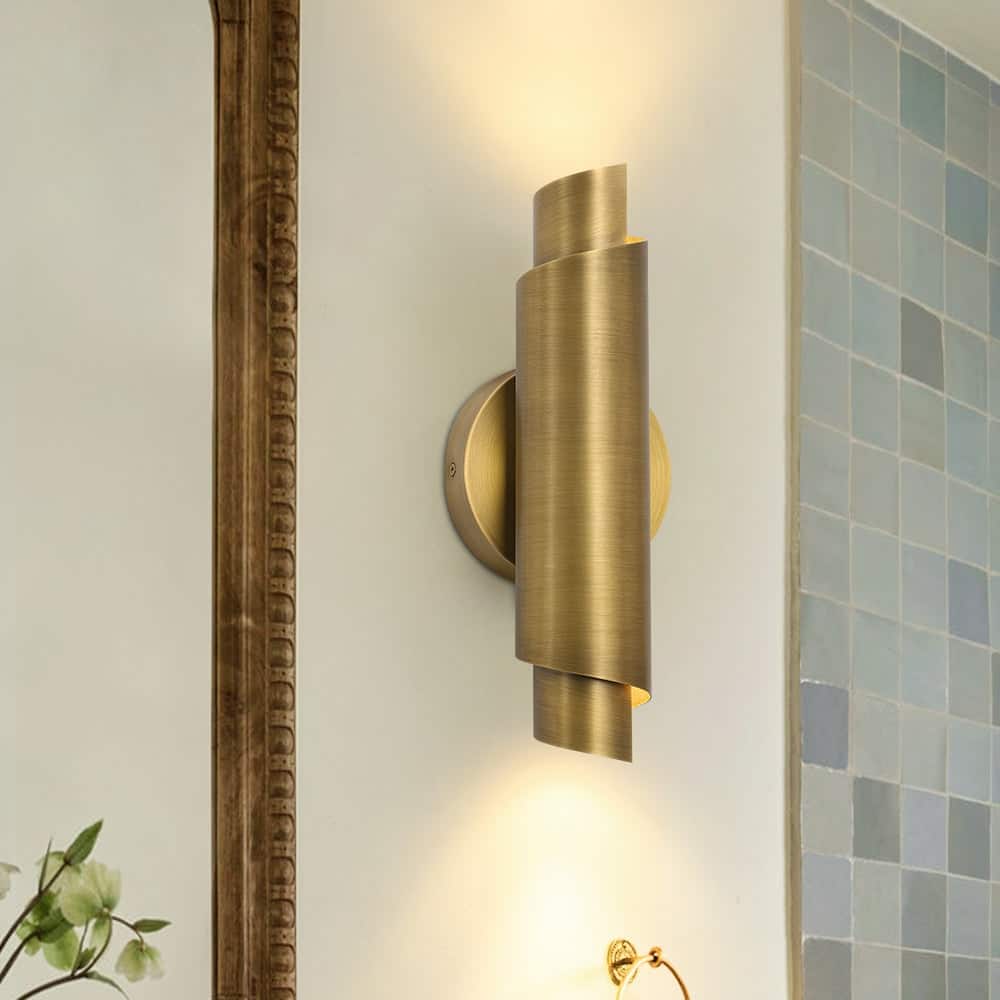 2-Light Mid-Century Dimmable LED Linear LED Vanity Wall Lamp