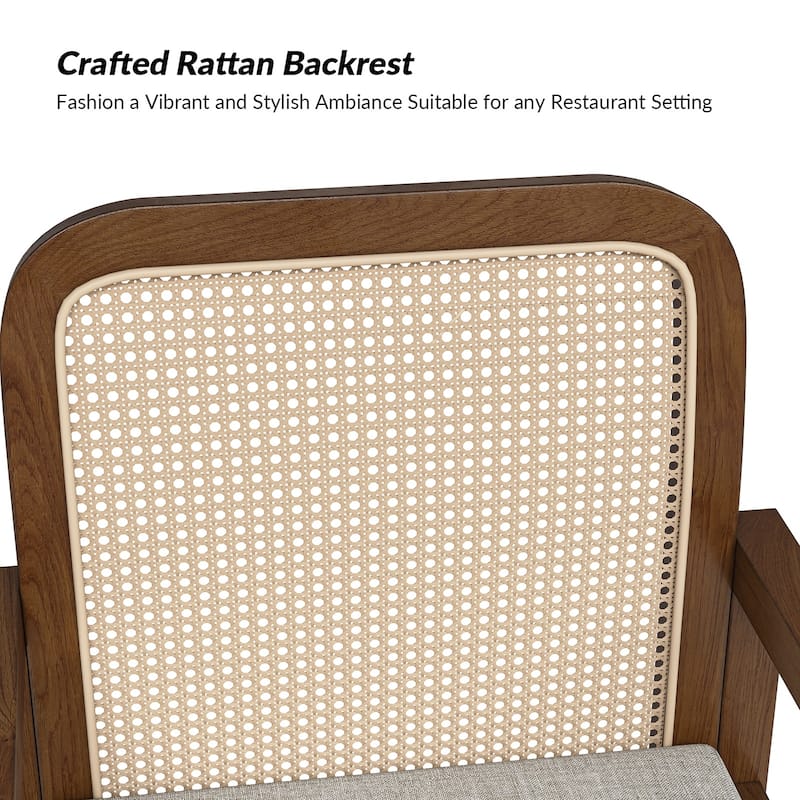 Antoine Modern Ratten Back Dining Chair with Removable Cushion by HULALA HOME