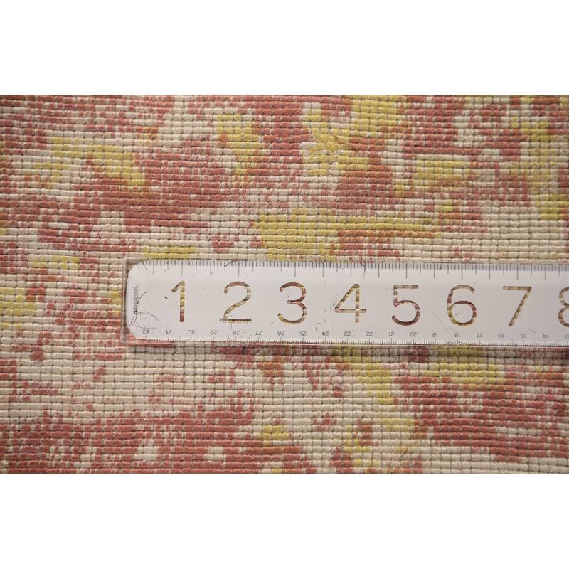 Contemporary Abstract Indian Square Rug Handmade Wool Carpet - 8'0" x 8'1"