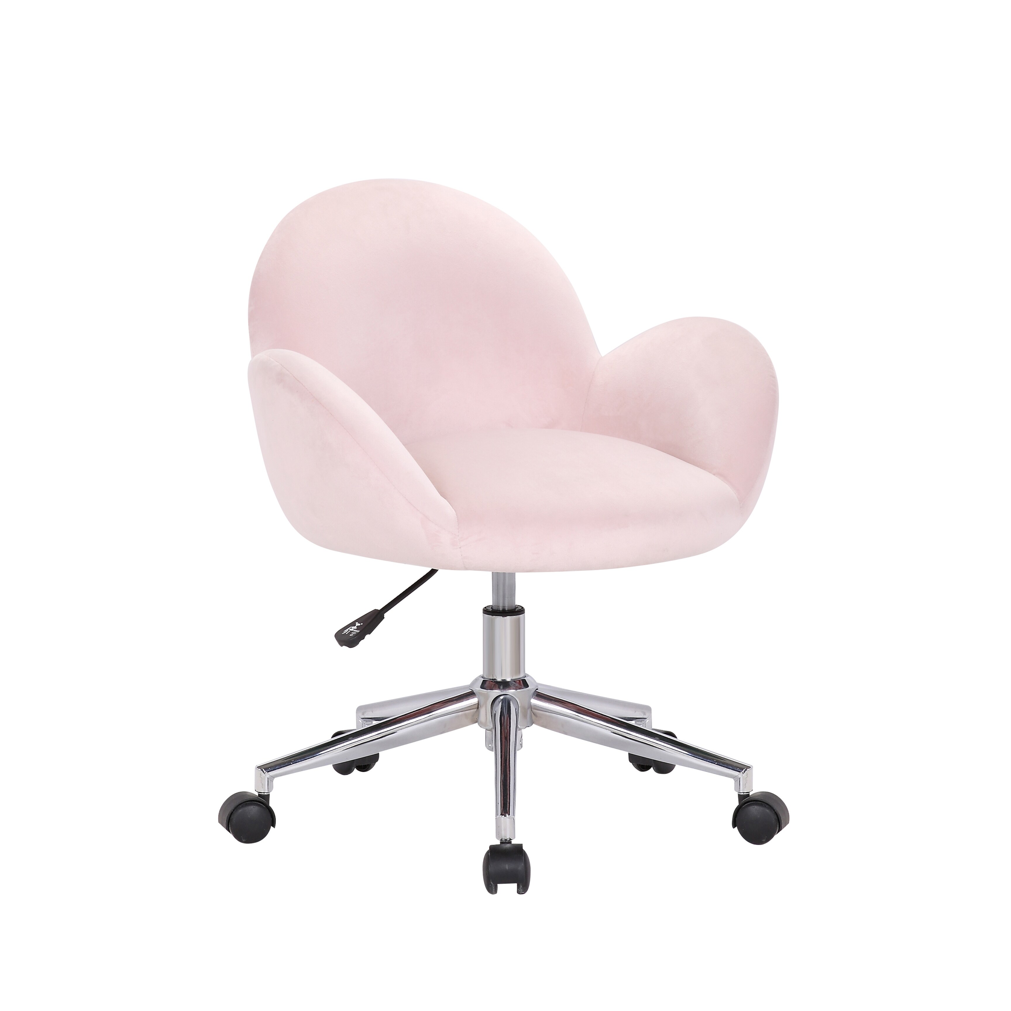 Porthos Home Quon Swivel Office Chair Velvet Upholstery Chrome Base Overstock 31423571