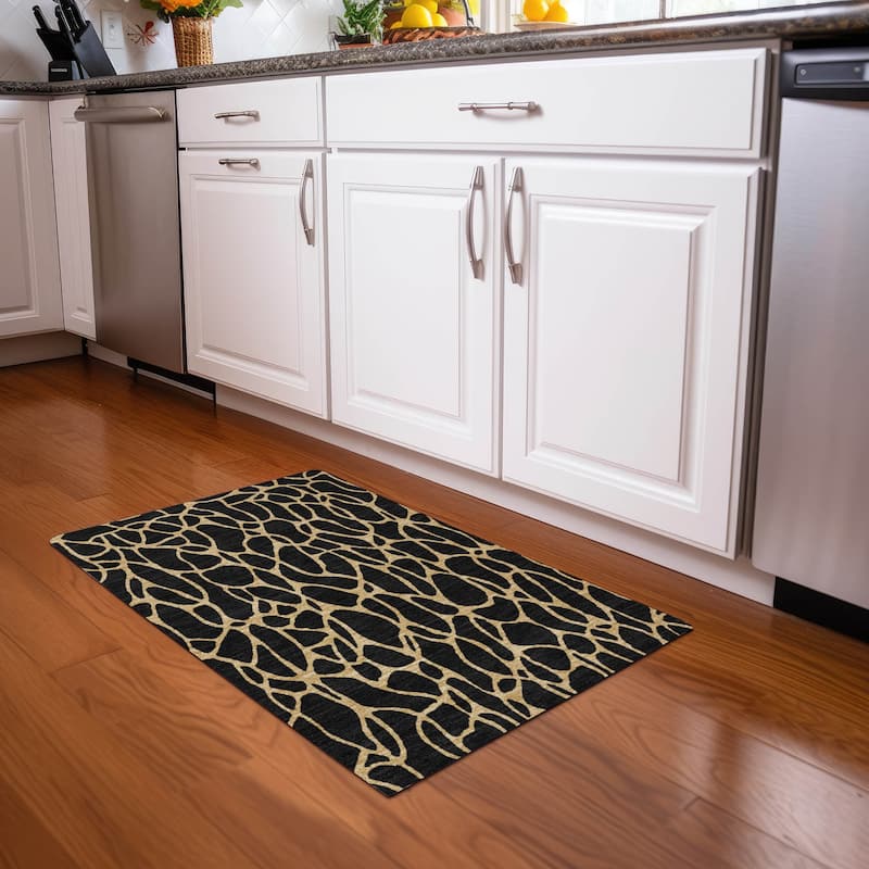 Machine Washable Indoor/ Outdoor Contemporary Chantille Rug