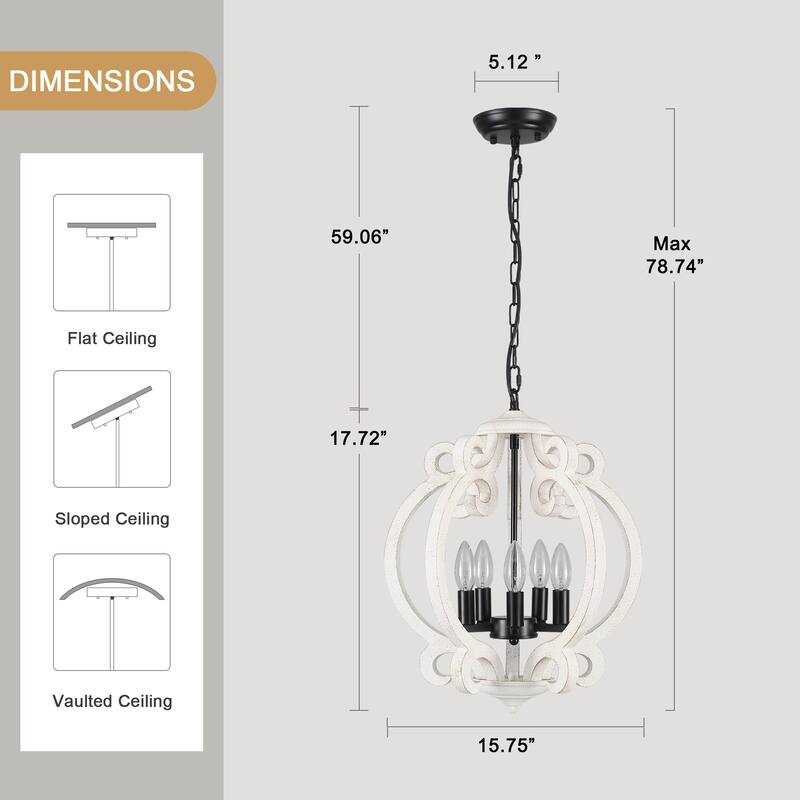 5-Light Candlestick Vintage Hanging Linear Chandelier Lighting Island Chandelier for Kitchen Island