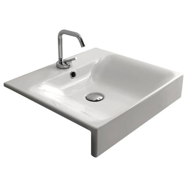 WS Bath Collections 19-11/16" Ceramic Drop In Bathroom Sink With 1