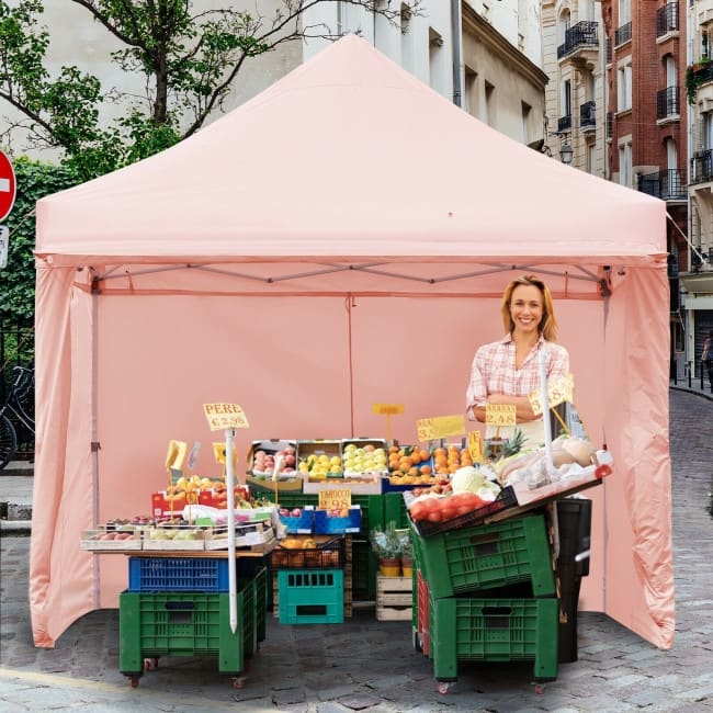 Pop up Gazebo with 4 Height and Adjust Folding Awning - 10' x 10' (L x W x H)