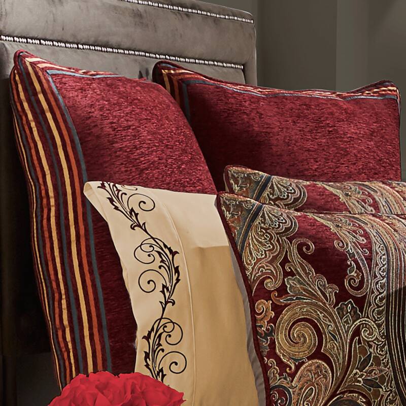 J. Queen New York Garnet Euro Sham - Red - Euro Square