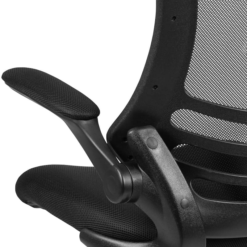 Set of 4 Mesh Swivel Ergonomic Task Office Chairs with Flip-Up Arms - 24.5"W x 25.5"D x 37.5" - 41.25"H