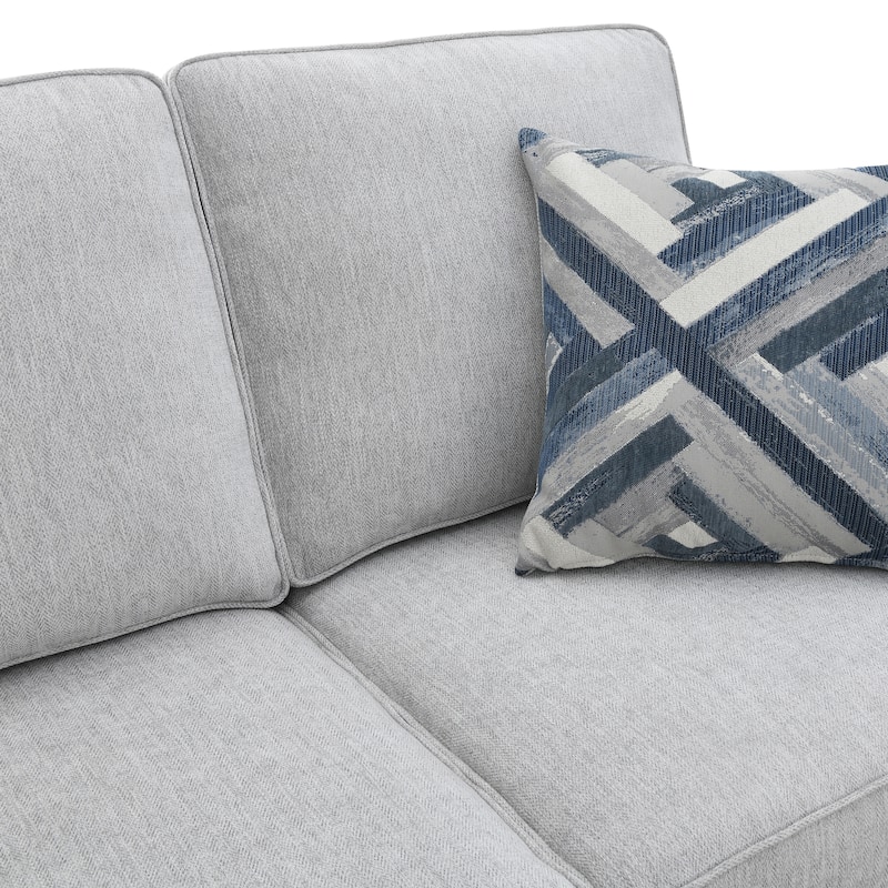Furniture of America Maevy 2-Piece Taupe Chenille Sofa Set with Accent Pillows