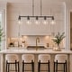 preview thumbnail 14 of 56, 4/5-Light Kitchen Island Pendant Light Fixture with Clear Glass Shades 5 - Black