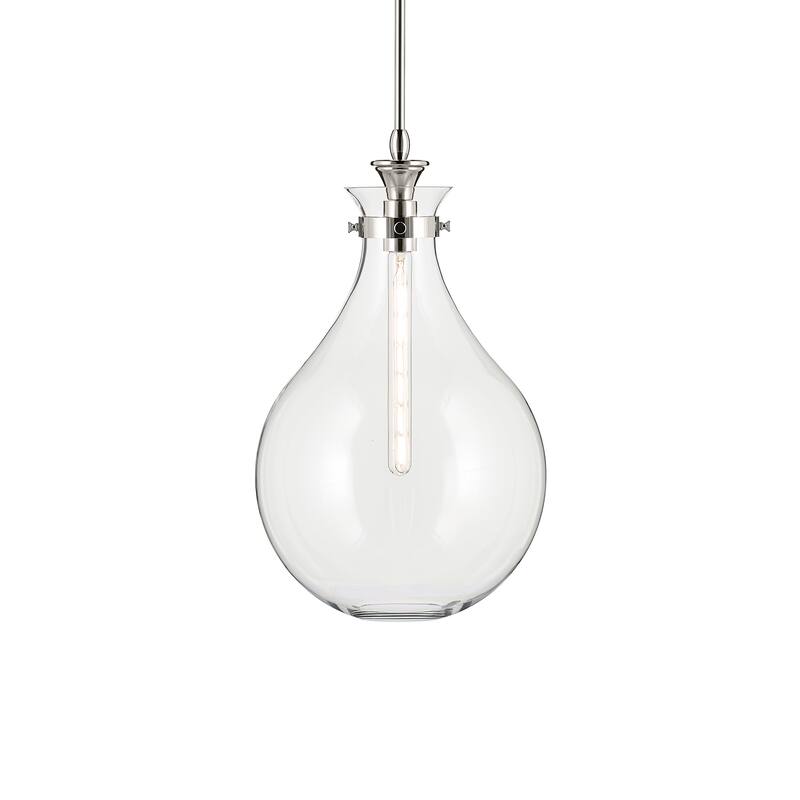 Kichler Lighting Laria 14 Inch 1 Light Pendant with Clear Glass in Polished Nickel