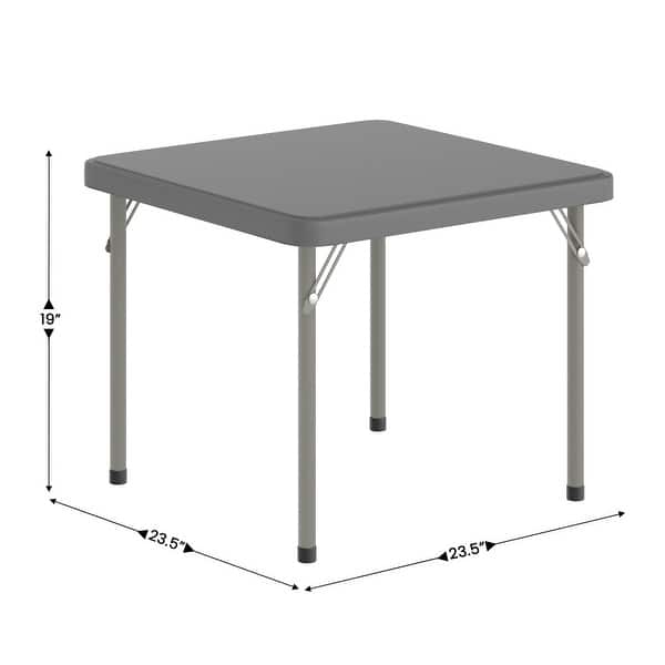 dimension image slide 1 of 2, Indoor/Outdoor Kids Bi-Fold Plastic Folding Table - 24x24 - 23.5"W x 23.5"D x 19"H