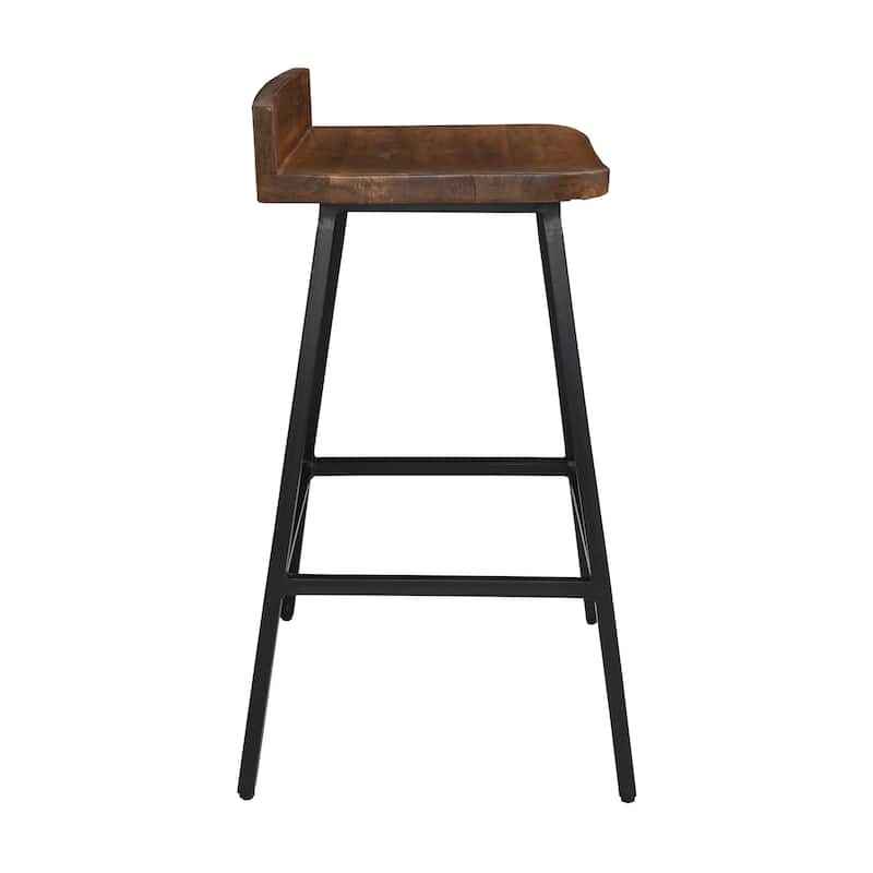 Pennie 27" Solid Wood & Iron Counterstool (Set of 2) by Kosas Home