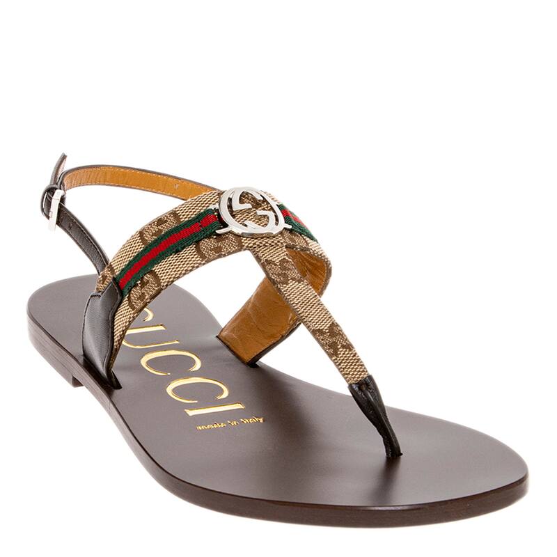 Gucci Interlocking G Web Sandals - Overstock - 43835817