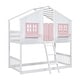 preview thumbnail 9 of 22, Artsy Twin over Twin Wood House Roof Bunk Bed with Roof, Window Box, Door, Safety Guardrails and Ladder
