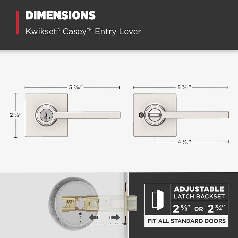 Kwikset Casey Entry Door Handle with Lock and Key