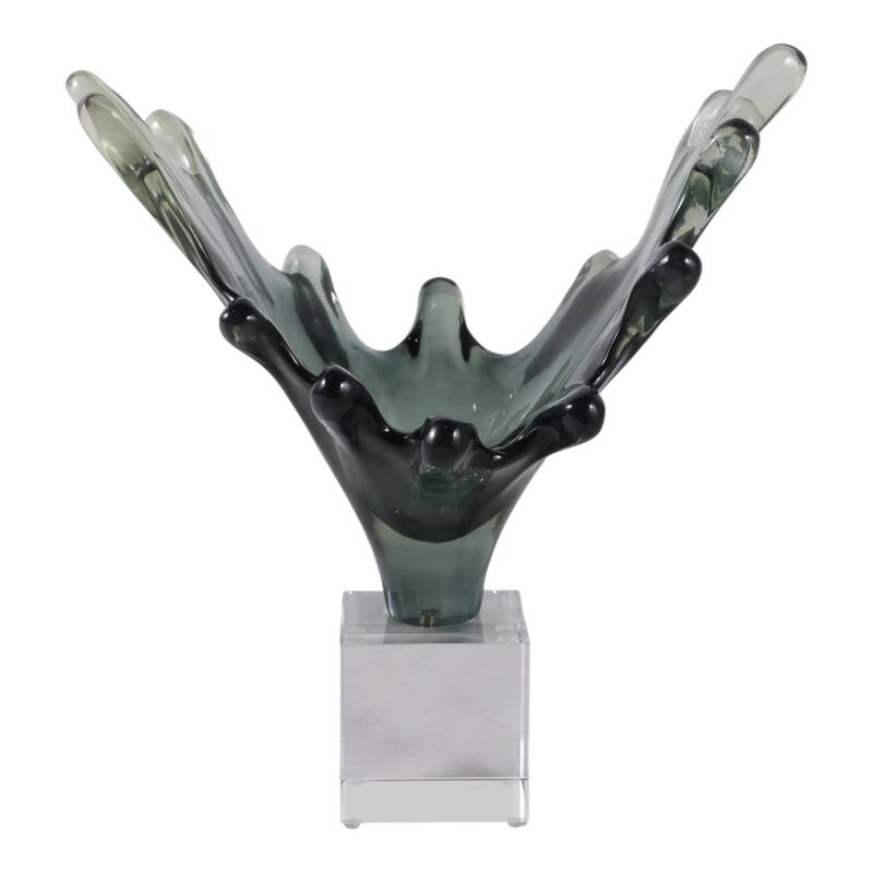 Glass Sculpture Artistic Agua Splash Elegant Decorations Living Room