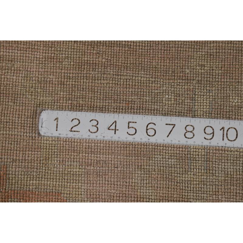 Hand Knotted Oriental 100% Wool Carpet Transitional All-Over Beige & Ivories Oushak Area Rug - 12' 0'' X 9' 2''