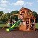 preview thumbnail 1 of 12, Backyard Discovery Tanglewood Cedar Wood Swing Set, Slide, Clubhouse - Brown