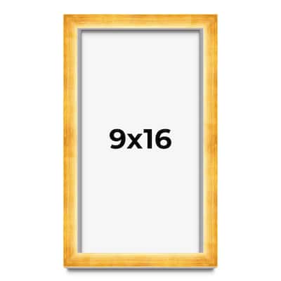 9x16 Shadow Box Frame Gold | 1.625 Inches Deep Real Wood Traditional