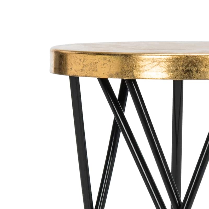 SAFAVIEH Elissa 30 Inch Gold Leaf Bar Stool - 18" x 18" x 30" - 18Wx18Dx30H
