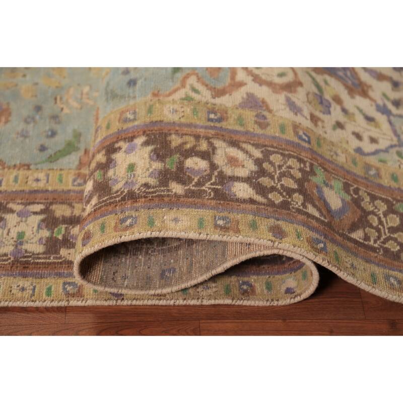 Traditional Tabriz Persian Area Rug Hand-Knotted Floral Wool Carpet - 6'4"x 9'4"