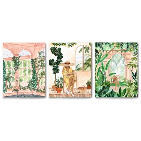 Canvas Triptych 3 Piece Art Set Neutral Boho Travels by Sabina Fenn