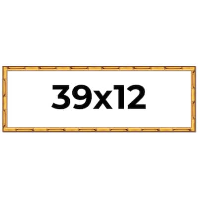 39x12 Frame Gold Bamboo Picture Frame Modern Photo Frame Includes UV Acrylic Shatter Guard Front Acid Free Foam Backing Board