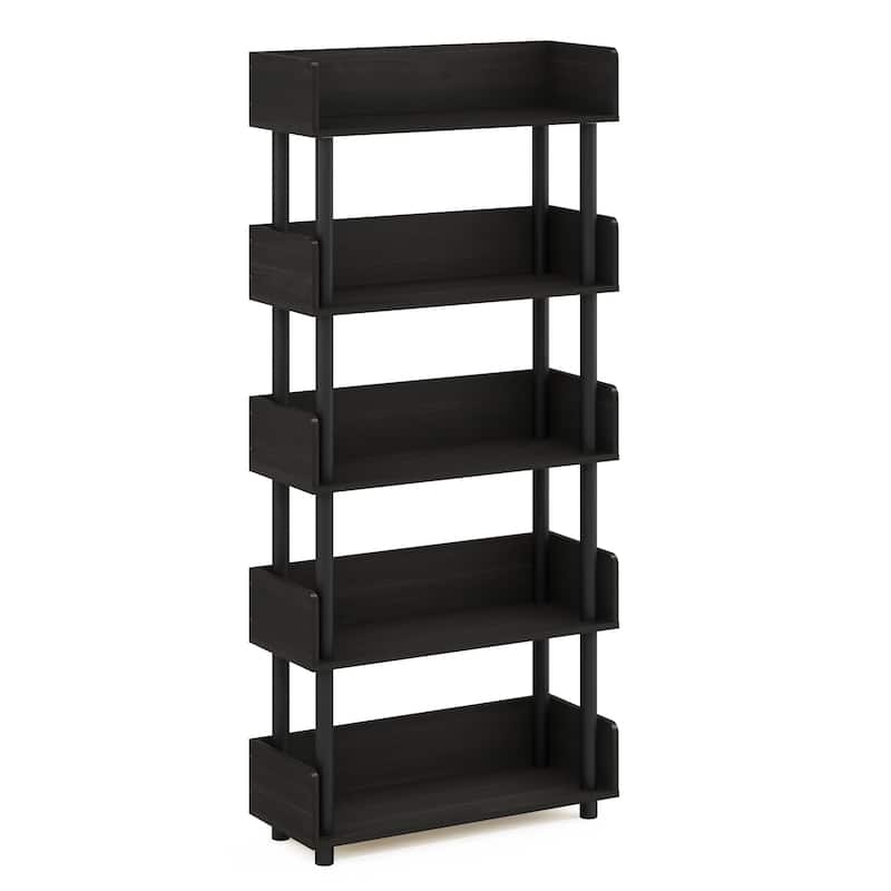Furinno Turn-N-Tube 5-Tier Toolless Freestanding Multipurposes Display Rack, Espresso - Espresso