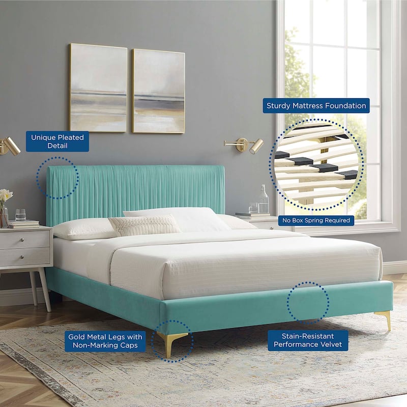 Peyton Performance Velvet Full Platform Bed