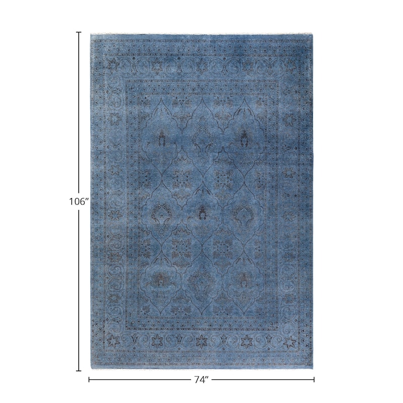 Fine Vibrance, One-of-a-Kind Hand-Knotted Area Rug - Gray, 6' 2" x 8' 10" - 6' 2" x 8' 10"