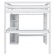preview thumbnail 8 of 20, Full Loft Kids Bed with L-shaped Desk, Wardrobe, Storage Shelves, Integrated Ladder, Guardrails & secured wood slats, White